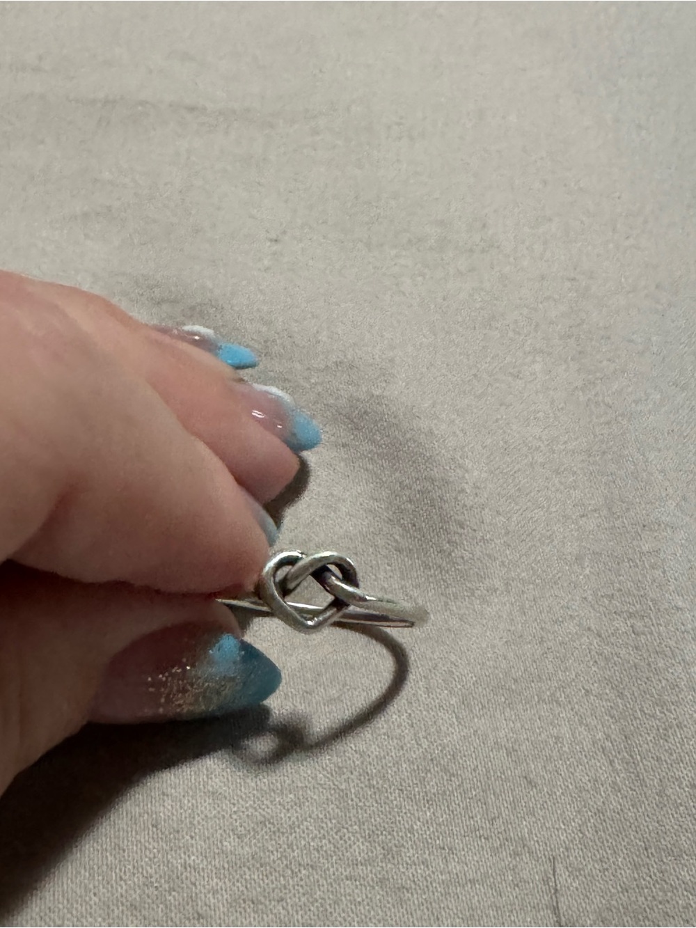 James Avery Silver Heart Knot Open Band Ring size 10